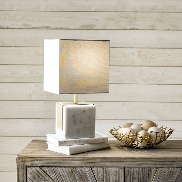 nuLOOM Newell 17" Plated Marble Cube Table Lamp On Sale Overstock